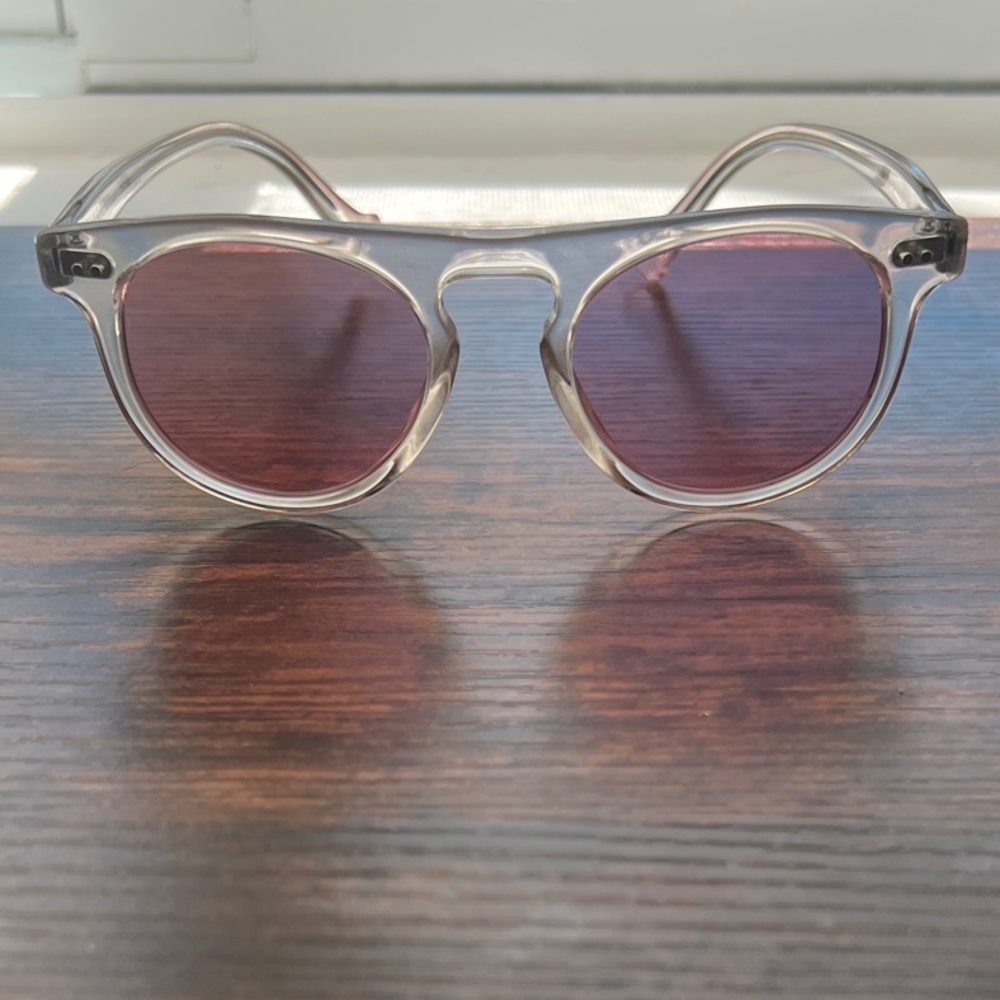 Stylish Clear Burberry Sunglasses with Pink Lenses